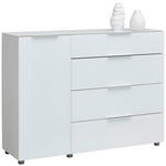 SIDEBOARD  in 135/101/40,5 cm  - Chromfarben/Weiß Hochglanz, Basics, Glas/Holzwerkstoff (135/101/40,5cm) - Voleo