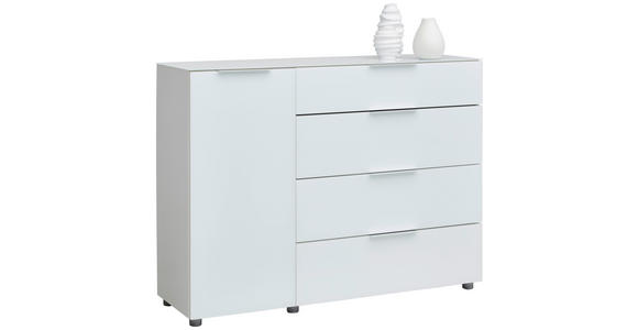 SIDEBOARD in 135/101/40,5 cm - Chromfarben/Weiß Hochglanz, Basics, Glas/Holzwerkstoff (135/101/40,5cm) - Voleo