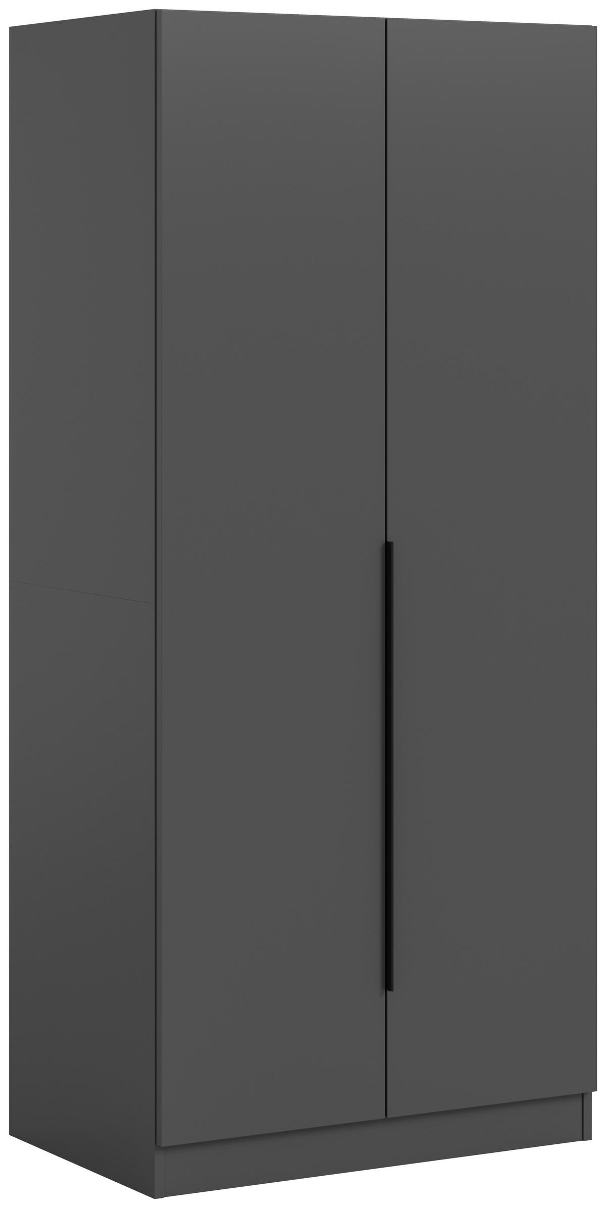 DREHTÜRENSCHRANK 80/181/52 cm,  in Anthrazit, 2-türig  - Anthrazit/Schwarz, MODERN, Holzwerkstoff/Kunststoff (80/181/52cm) - MID.YOU