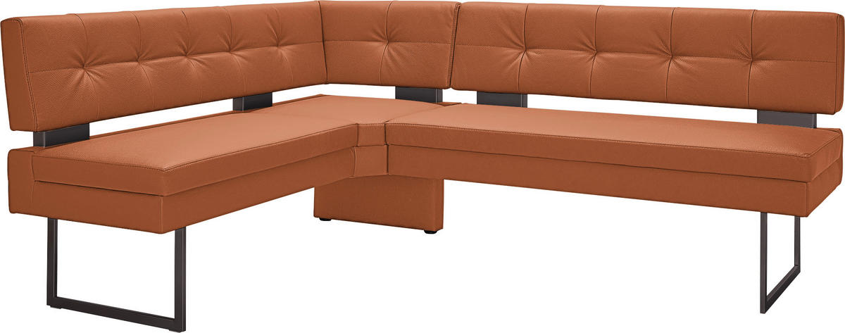 ECKBANK 158/200 cm  in Braun, Orange  - Schwarz/Braun, Design, Textil/Metall (158/200cm) - Dieter Knoll