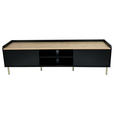LOWBOARD SNOW in 180/54/40 cm - Eichefarben/Schwarz, Design, Holzwerkstoff/Metall (180/54/40cm) - Xora