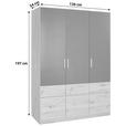 KLEIDERSCHRANK  in Dunkelgrau, Eiche Artisan  - Dunkelgrau/Silberfarben, Design, Holzwerkstoff/Kunststoff (136/197/54cm) - Carryhome