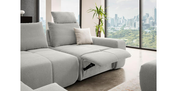 ECKSOFA in Velours Greige 236/326 cm - Greige/Schwarz, Design, Kunststoff/Textil (236/326cm) - Xora