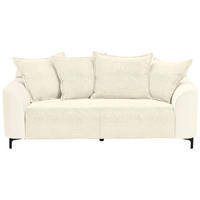 2-SITZER-SOFA in Cord, Velours Creme  - Creme/Schwarz, KONVENTIONELL, Textil/Metall (175/84/99cm) - Carryhome