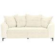 2-SITZER-SOFA in Cord, Velours Creme  - Creme/Schwarz, KONVENTIONELL, Textil/Metall (175/84/99cm) - Carryhome