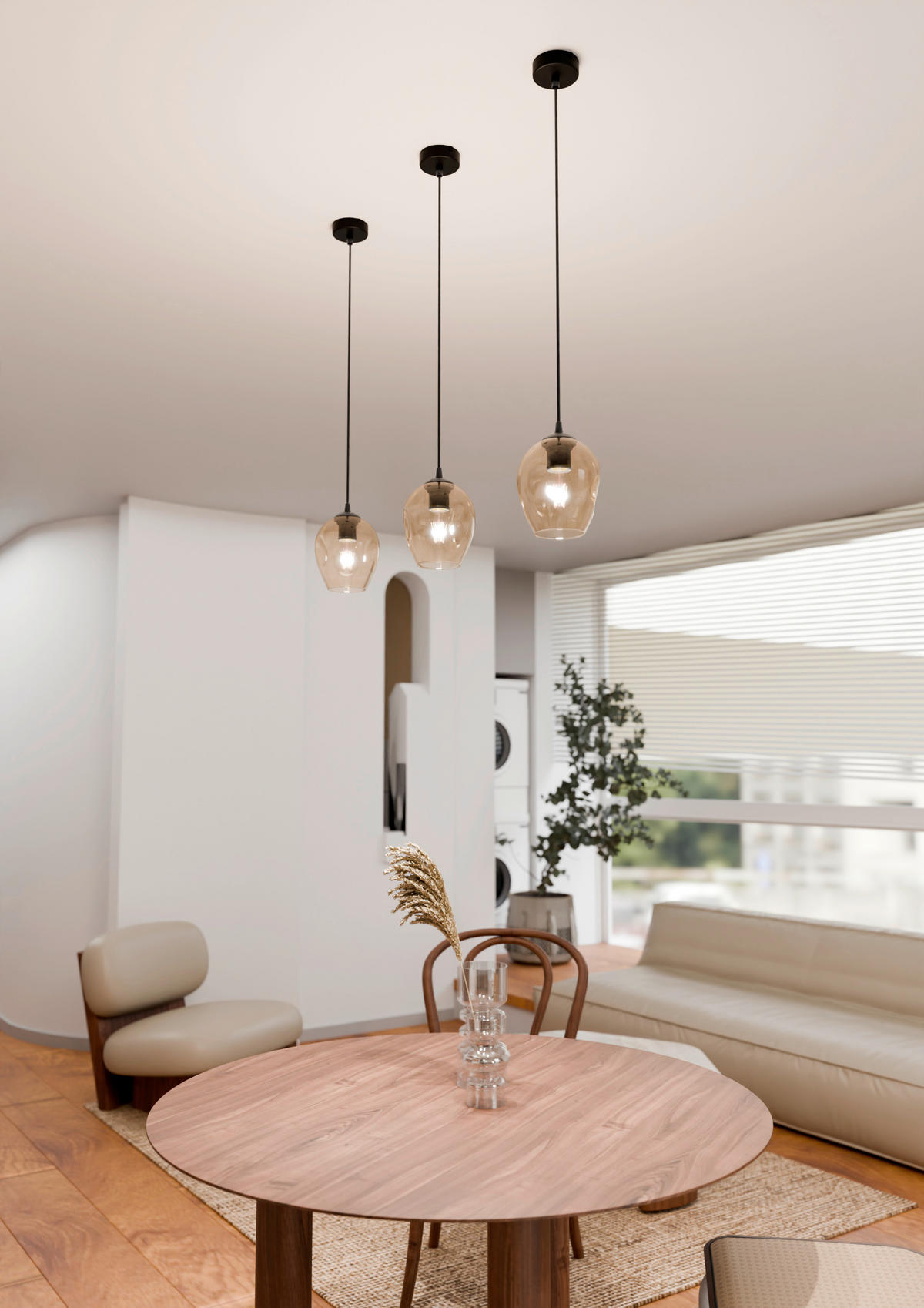 HÄNGELEUCHTE  14/14/100 cm    - Schwarz, KONVENTIONELL, Glas/Metall (14/14/100cm)