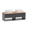 WASCHTISCHKOMBI 121 cm  - Graphitfarben/Weiß, Natur, Keramik/Holzwerkstoff (121cm) - Xora