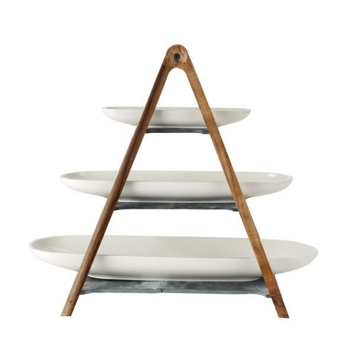 PATROVÝ STOJAN  - bílá/hnědá, Basics, dřevo/keramika (48,5cm) - Villeroy & Boch