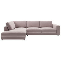 ECKSOFA in Cord Rosa  - Schwarz/Rosa, Design, Kunststoff/Textil (224/325cm) - Pure Home Lifestyle
