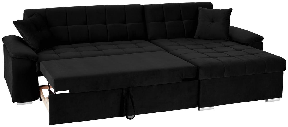 ECKSOFA Schwarz Zierkissen  - Schwarz, Trend, Textil (257/167cm) - Livetastic