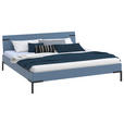 BETT 200/200 cm,  in Blau  - Blau/Schwarz, Design, Metall (200/200cm) - Xora