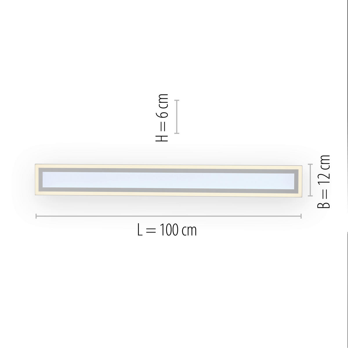 LED-DECKENLEUCHTE Edging 100/11,8/6 cm   - Weiß, Basics, Kunststoff/Metall (100/11,8/6cm)