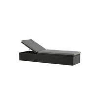 SONNENLIEGE 60.5/37.5/198 cm  - Schwarz/Grau, KONVENTIONELL, Kunststoff/Textil (60.5/37.5/198cm) - Gardenson