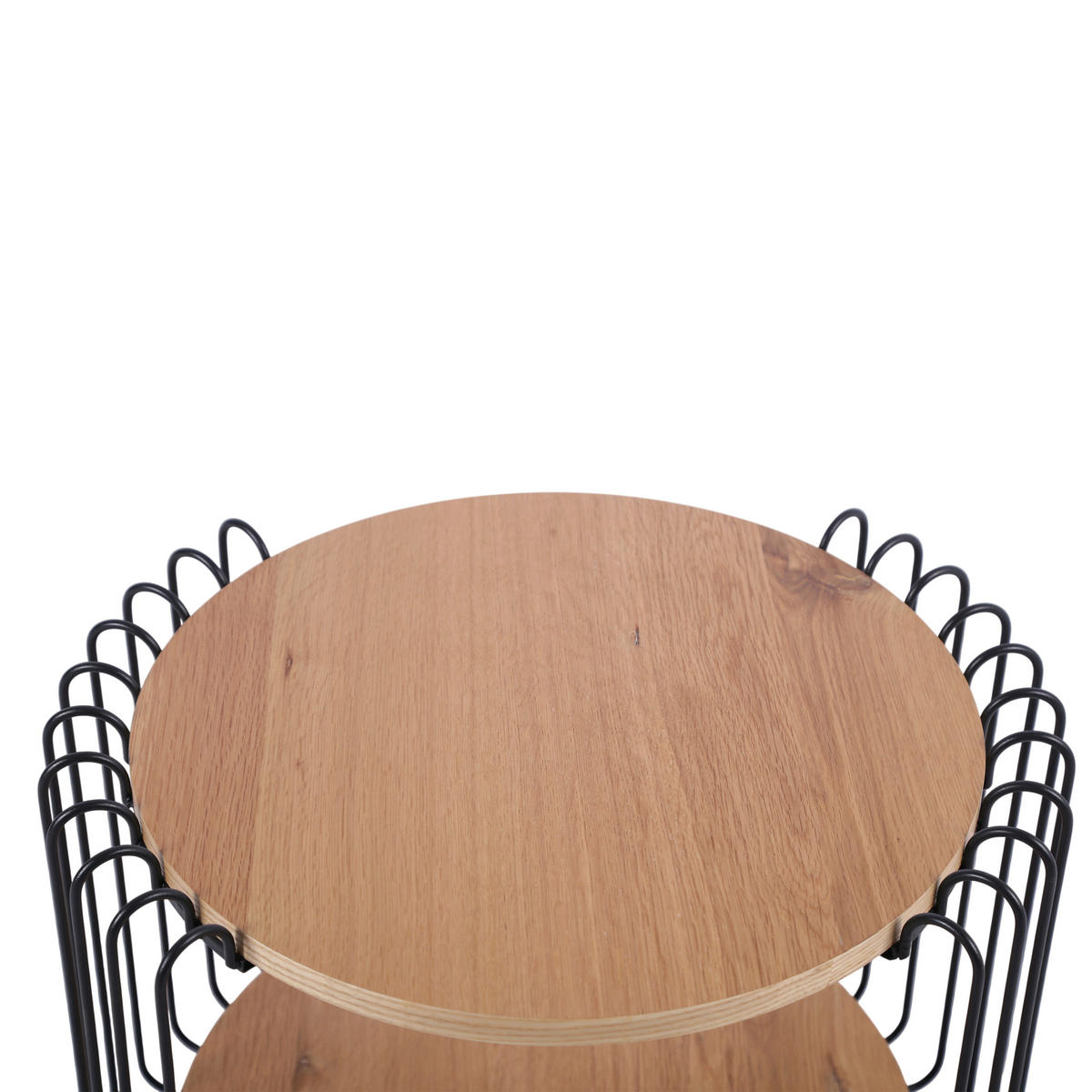 COUCHTISCH Eiche furniert 60/60/48 cm rund Schwarz, Eichefarben  - Eichefarben/Schwarz, Basics, Holz/Holzwerkstoff (60/60/48cm) - Stylife