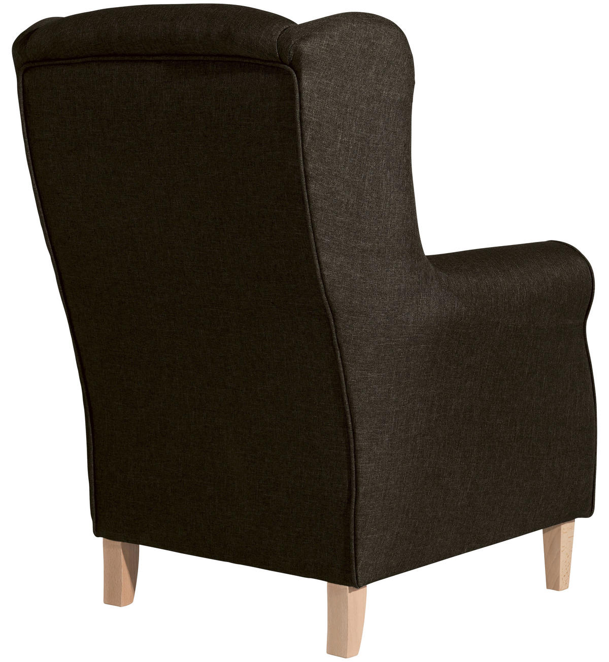 OHRENSESSEL in Flachgewebe Braun  - Buchefarben/Braun, Design, Holz/Textil (77/103/86cm) - Max Winzer
