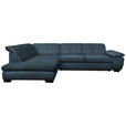 ECKSOFA Blau Flachgewebe  - Blau/Schwarz, Design, Textil/Metall (242/313cm) - Xora