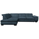 ECKSOFA Blau Flachgewebe  - Blau/Schwarz, Design, Textil/Metall (242/313cm) - Xora