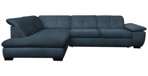 ECKSOFA Blau Flachgewebe  - Blau/Schwarz, Design, Textil/Metall (242/313cm) - Xora