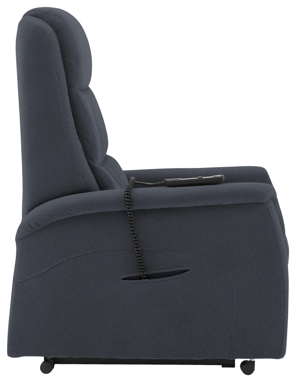 FERNSEHSESSEL in Mikrofaser Dunkelblau  - Schwarz/Dunkelblau, Konventionell, Kunststoff/Textil (70/107/88cm) - Livetastic