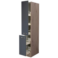 APOTHEKERSCHRANK 30/200/57 cm  in Dunkelgrau, Eiche San Remo  - Edelstahlfarben/Dunkelgrau, MODERN, Holzwerkstoff/Metall (30/200/57cm) - FlexWell