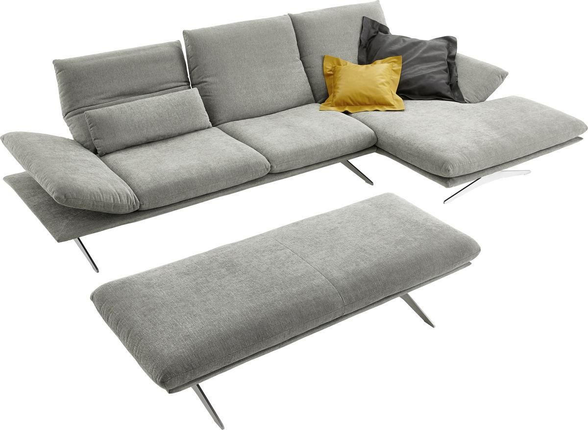 ECKSOFA Grau Flachgewebe  - Grau, Design, Textil/Metall (284/159cm) - Koinor