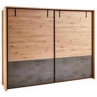 SCHWEBETÜRENSCHRANK  in Eiche Artisan  - Anthrazit/Eiche Artisan, LIFESTYLE, Holzwerkstoff/Metall (270/210/60cm) - Ti'me
