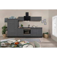 KÜCHENBLOCK 300 cm   in Grau, Eichefarben  - Edelstahlfarben/Eichefarben, Basics, Holzwerkstoff/Metall (300cm) - Respekta