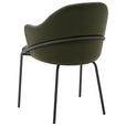 ARMLEHNSTUHL  in Echtleder pigmentiert  - Anthrazit/Grün, Design, Leder (55/84/55cm) - Belluti
