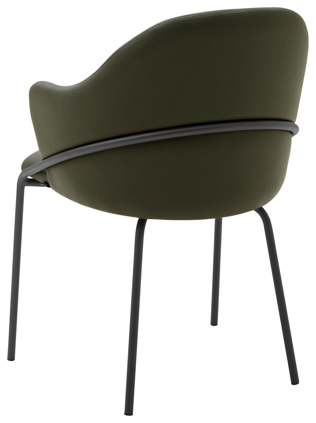ARMLEHNSTUHL  in Echtleder pigmentiert  - Anthrazit/Grün, Design, Leder (55/84/55cm) - Emilio Belluti