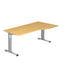SCHREIBTISCH - Silberfarben/Buchefarben, KONVENTIONELL, Holzwerkstoff/Metall (100/180cm) SCHREIBTISCH - Silberfarben/Buchefarben, KONVENTIONELL, Holzwerkstoff/Metall (100/180cm)