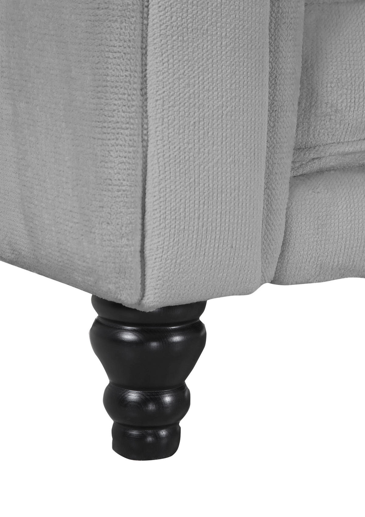 HÖRNSOFFA i plysch grå  - grå/mörkbrun, Design, trä/textil (260/160cm) - MID.YOU