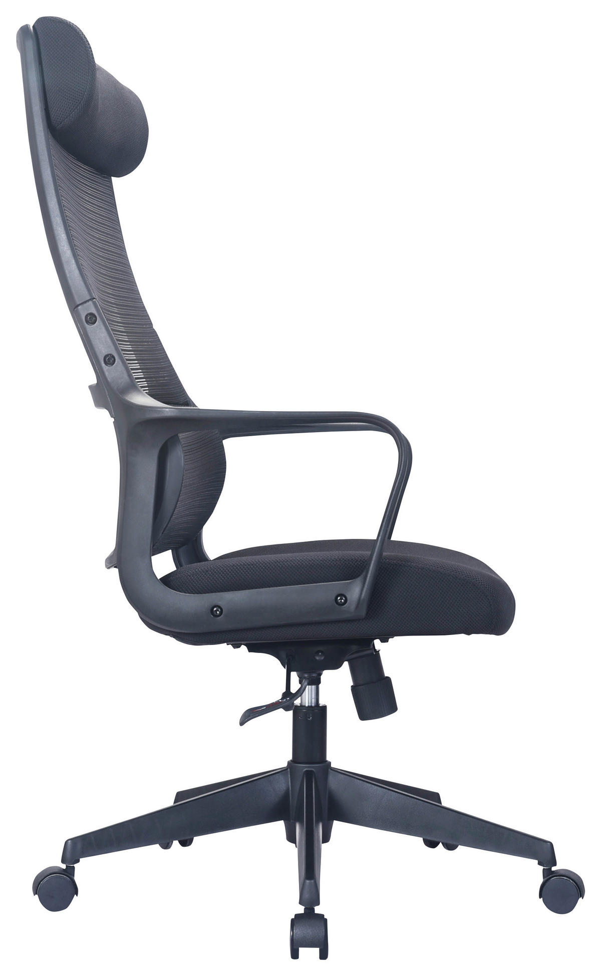 PISARNIŠKI STOL kovina, umetna masa, tekstil črna  - črna, Basics, kovina/umetna masa (63/116-125,5/68cm) - Carryhome