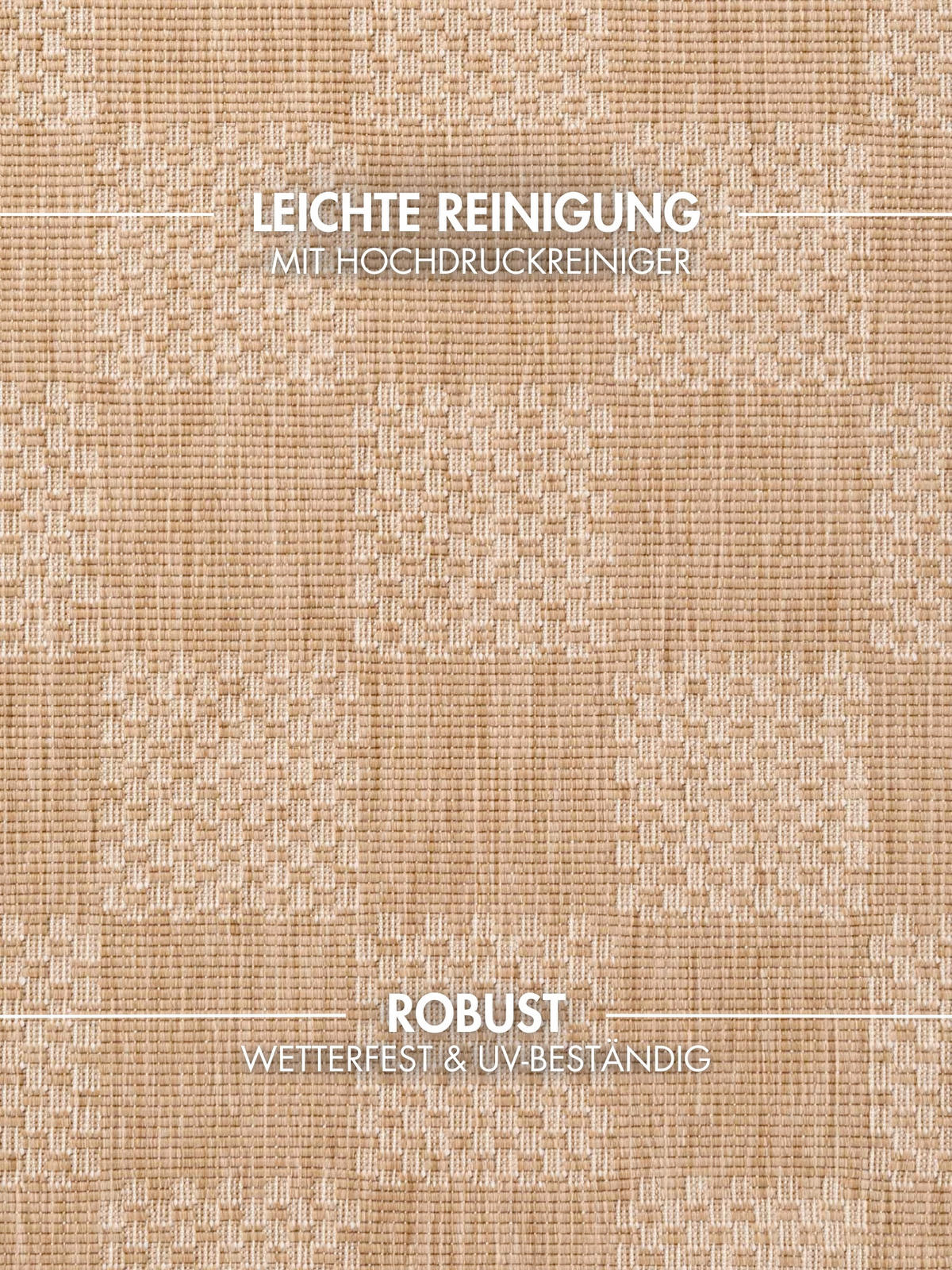 FLACHWEBETEPPICH 80/200 cm Haringey Weiß, Sandfarben rechteckig  - Sandfarben/Weiß, Design, Kunststoff (80/200cm)