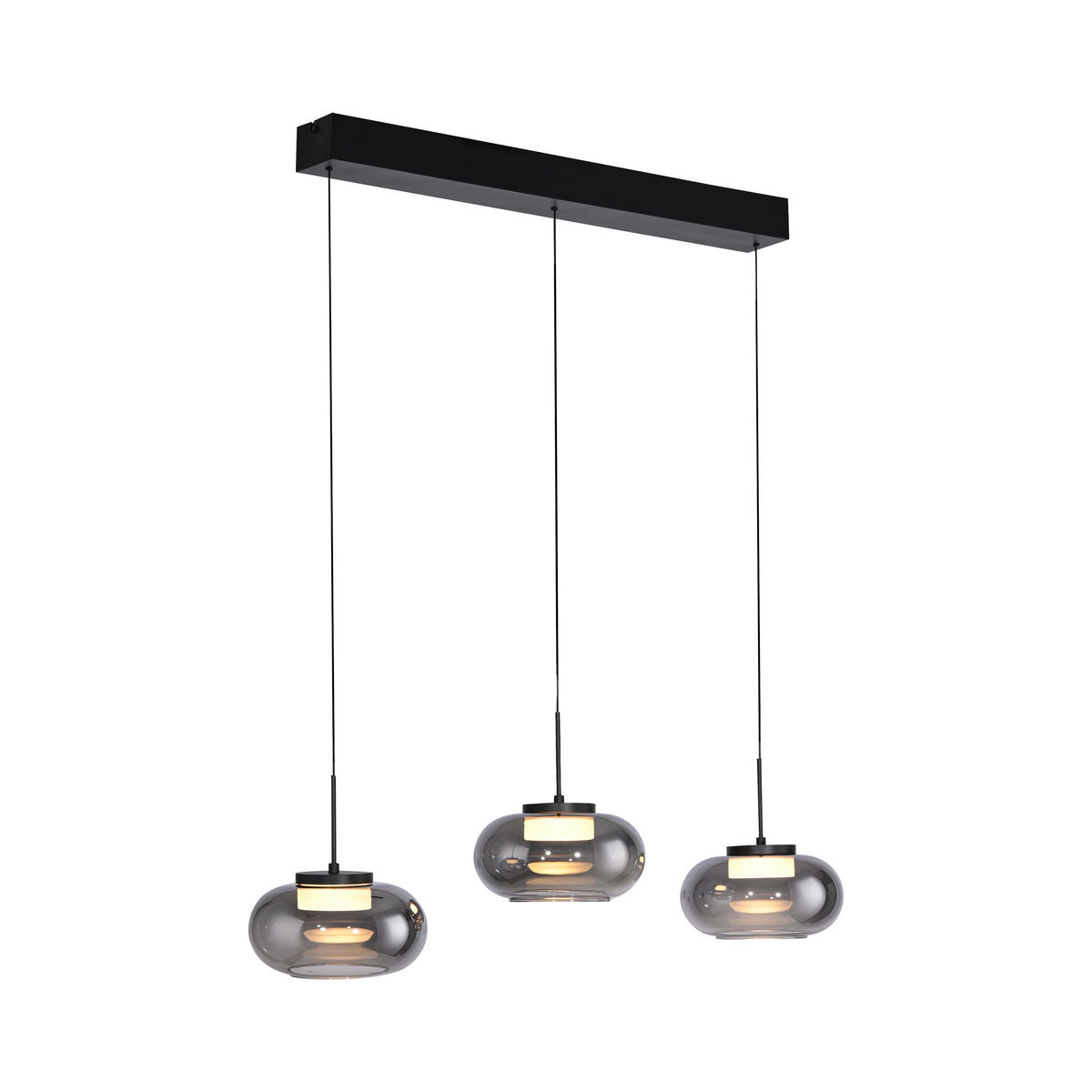 LED-PENDELLEUCHTE SW SIA 75/20/120 cm   - Schwarz, Design, Kunststoff/Metall (75/20/120cm) - Schöner Wohnen