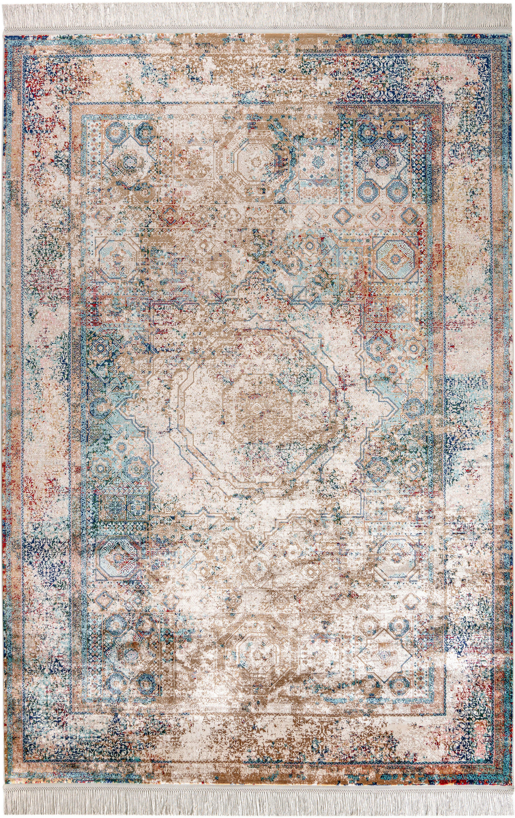 VINTAGE-TEPPICH 80/150 cm Dinah Türkis, Perlmutt  - Türkis/Perlmutt, LIFESTYLE, Textil (80/150cm) - Dieter Knoll