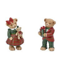 DEKOBÄR - Rot/Braun, LIFESTYLE, Kunststoff (9/15,7/7,7cm) - X-Mas