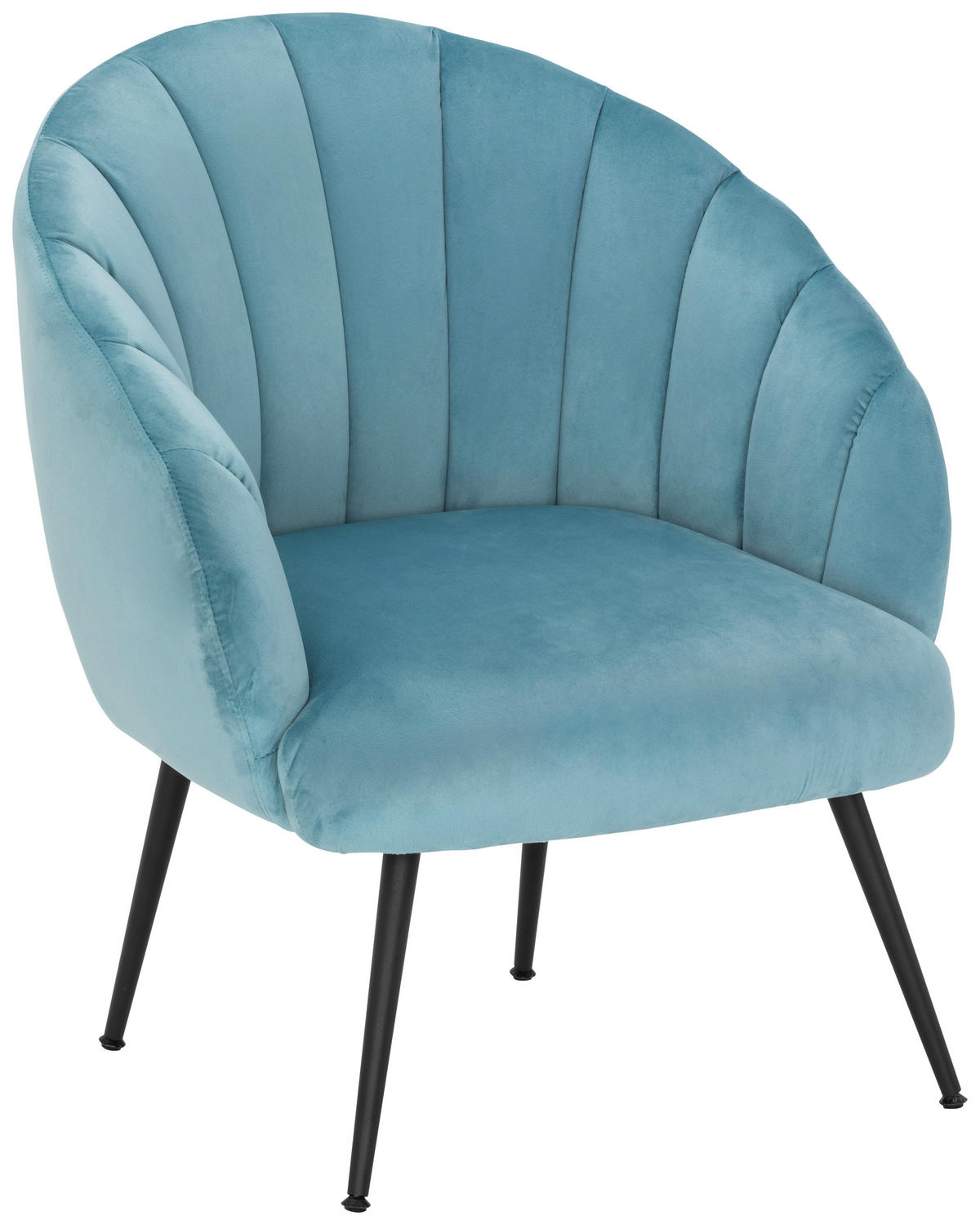 COCKTAILSESSEL Samt Blau    - Blau/Schwarz, MODERN, Textil/Metall (67/80/78cm) - Livetastic