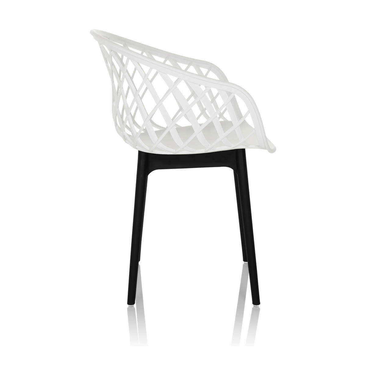 BESUCHERSTUHL  in Weiß  - Schwarz/Weiß, MODERN, Kunststoff (57/76/53cm) - MID.YOU