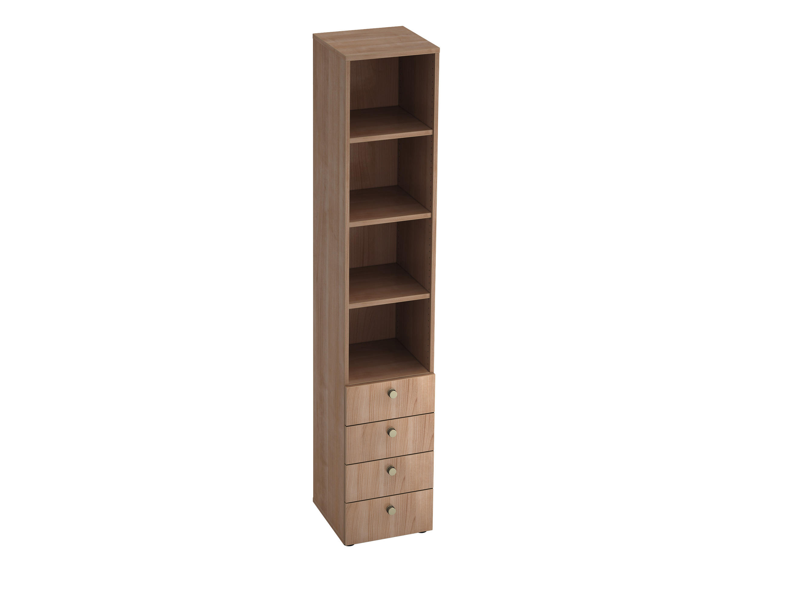 REGAL  40/215,6/42 cm Nussbaumfarben  - Nussbaumfarben/Alufarben, KONVENTIONELL, Holzwerkstoff/Metall (40/215,6/42cm) - Venda