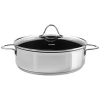 Schmorpfanne mit Deckel 2,5 l  - Silberfarben, Basics, Glas (24cm) - Kelomat