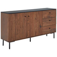 SIDEBOARD  in 155/85/40 cm  - Walnussfarben/Schwarz, LIFESTYLE, Holz/Holzwerkstoff (155/85/40cm) - MID.YOU
