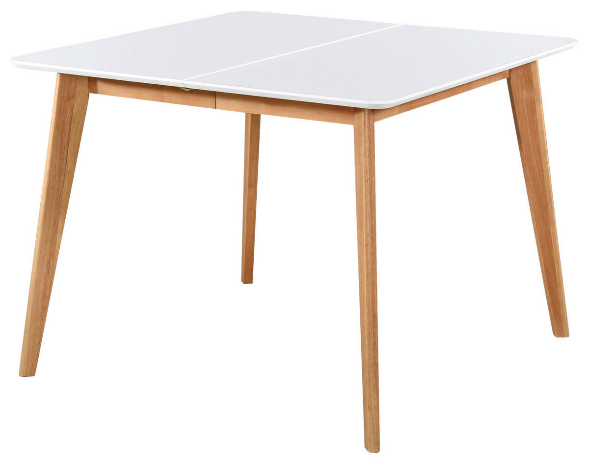 ESSTISCH in Holz  - Weiss/Eichefarben, Design, Holz (100-180/76/100cm) - Livetastic