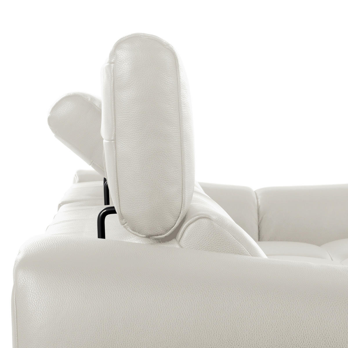 ECKSOFA  Echtleder Weiss  - Weiss/Schwarz, Design, Leder/Kunststoff (274/177cm) - Livetastic