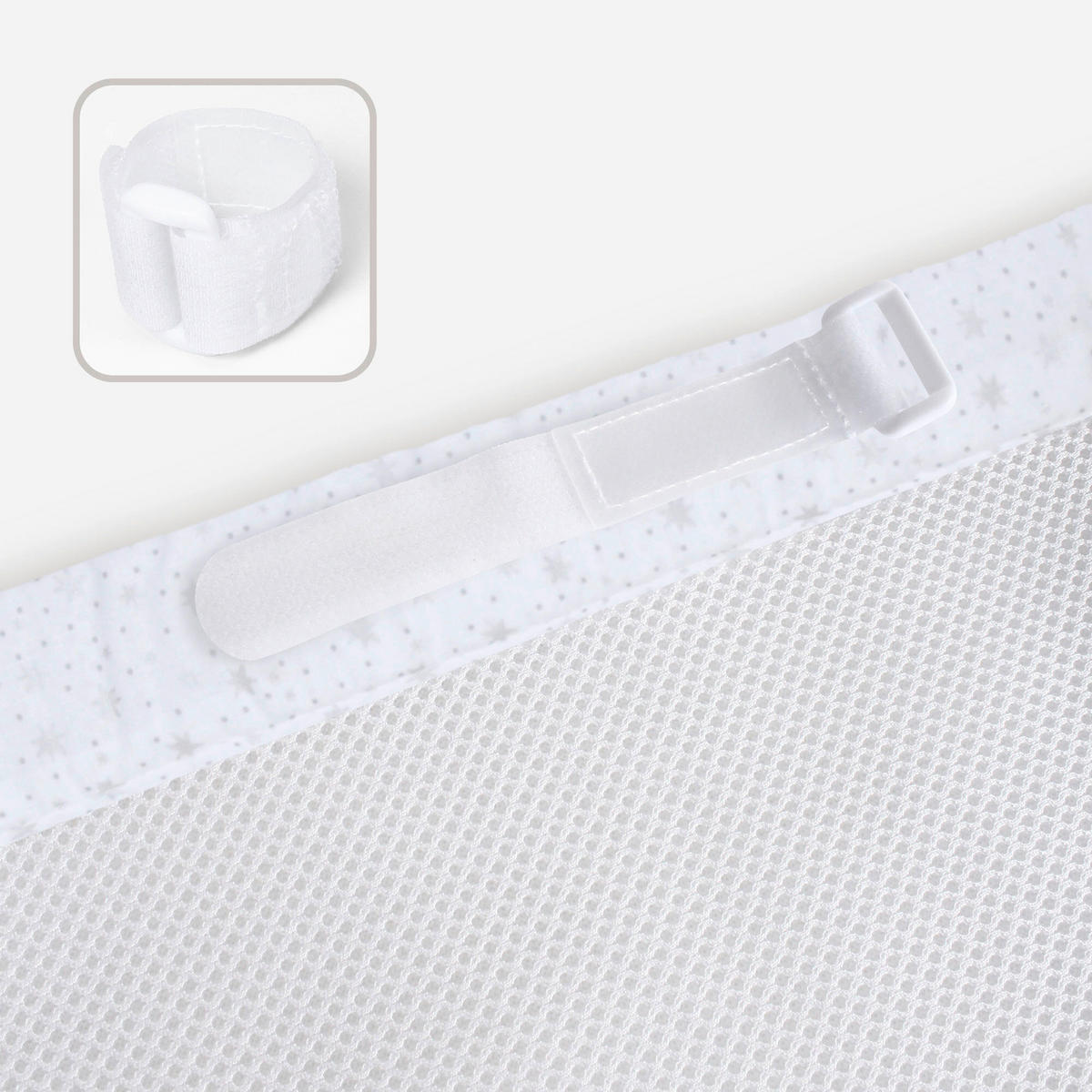 NESTCHEN babybay Nestchen 3D Mesh  - Grauweiß/Weiß, Basics, Naturmaterialien (149/24/2cm) - Tobi