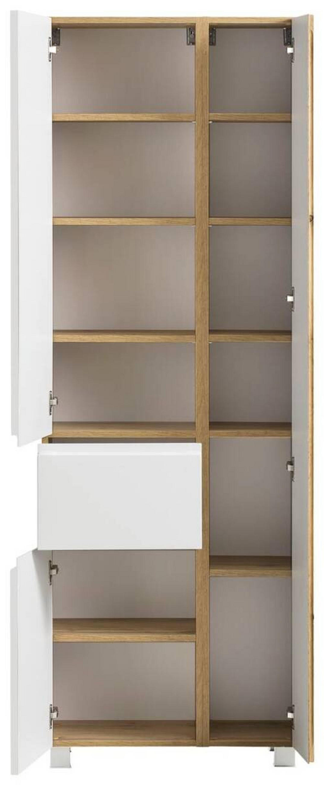 HOCHSCHRANK 65/180/35 cm  - Weiss/Eiche Wotan, Modern, Holzwerkstoff (65/180/35cm) - Held