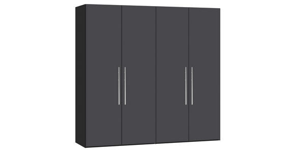 DREHTÜRENSCHRANK in Anthrazit, Schwarz - Edelstahlfarben/Anthrazit, Design, Holzwerkstoff (203/195/59cm) - Carryhome
