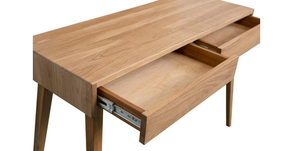 KONSOLENTISCH Rumba Wildeiche massiv Wildeiche  - Wildeiche, Design, Holz (110/40/75cm) - Linea Natura