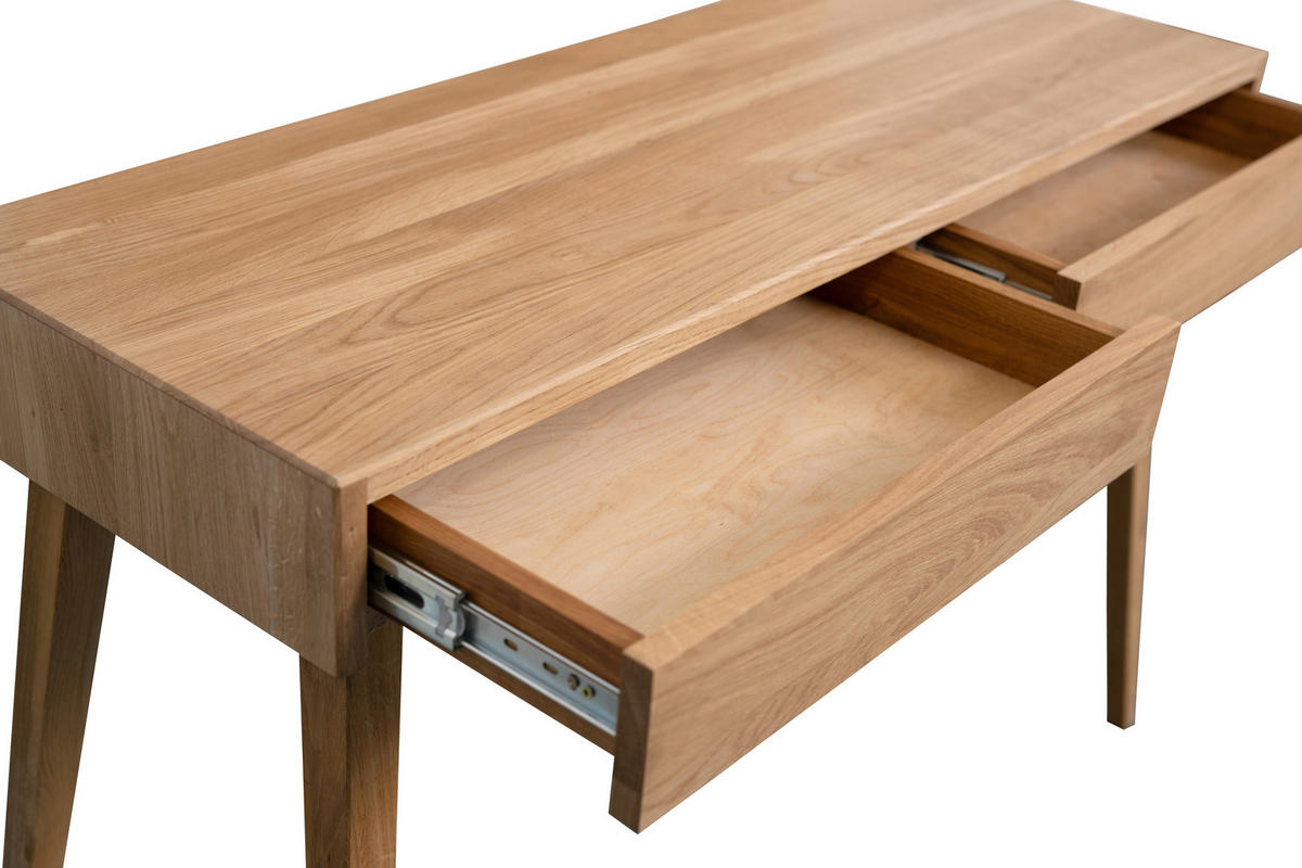 KONSOLENTISCH Rumba Wildeiche massiv Wildeiche  - Wildeiche, Design, Holz (110/40/75cm) - Linea Natura