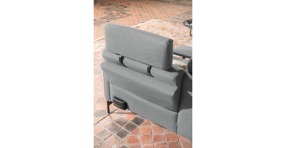 ECKSOFA in Flachgewebe, Struktur Hellgrau  - Anthrazit/Hellgrau, Design, Textil/Metall (230/254cm) - Ambiente