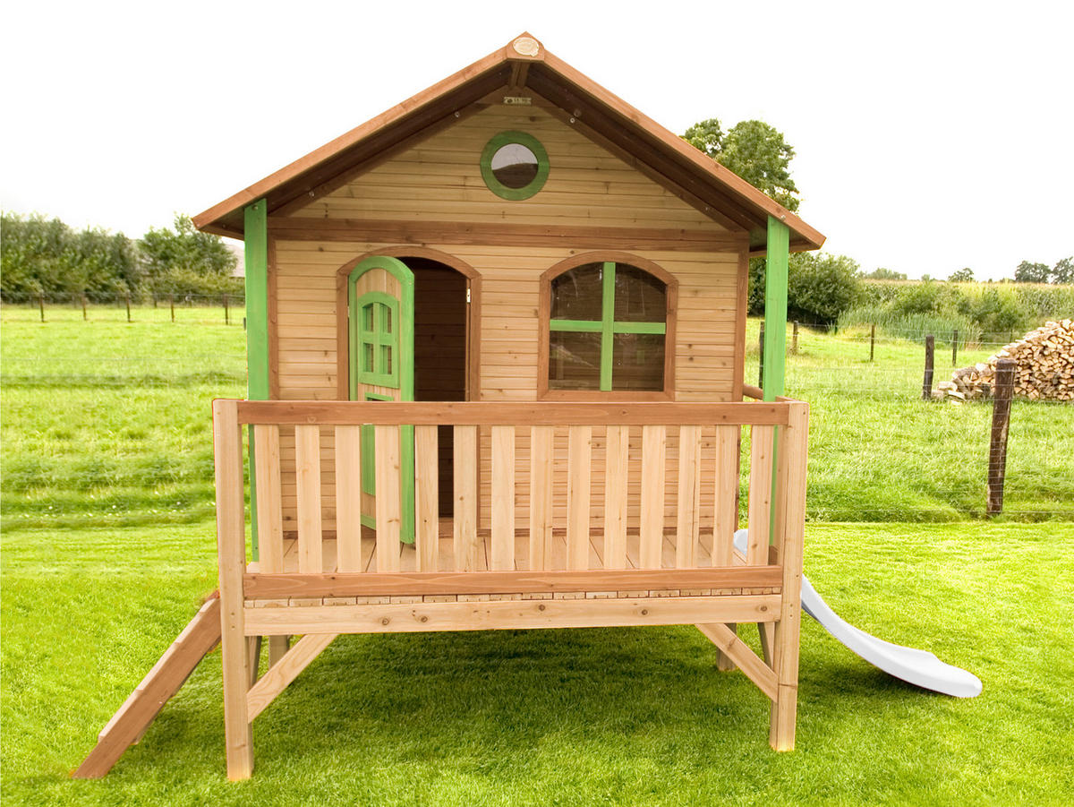 SPIELHAUS 349/233/212 cm  - Rot/Braun, Konventionell, Holz/Kunststoff (349/233/212cm)